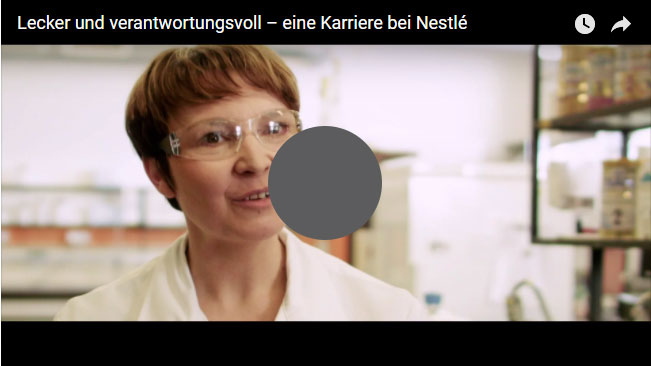 Die folgende Funktion ist nicht Teil der Website der Nestlé Deutschland AG. Bitte beachten Sie, dass mit Klick auf den Play-Button des Videos Daten an YouTube übertragen werden. Mit Klick auf den Play-Button erklären Sie sich mit dieser Datenübermittlung einverstanden. Karriere bei Nestlé
