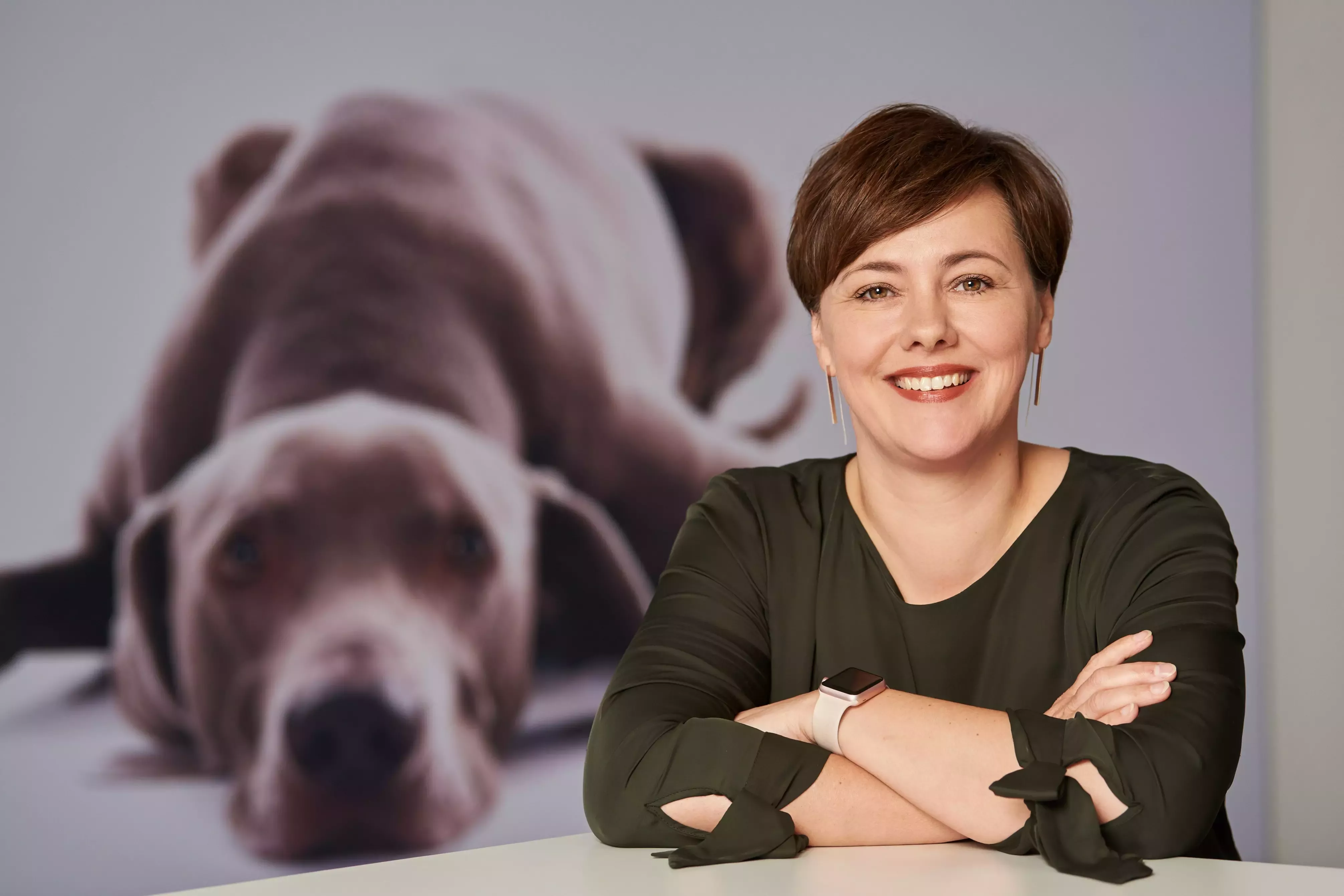 Frau mit Hund