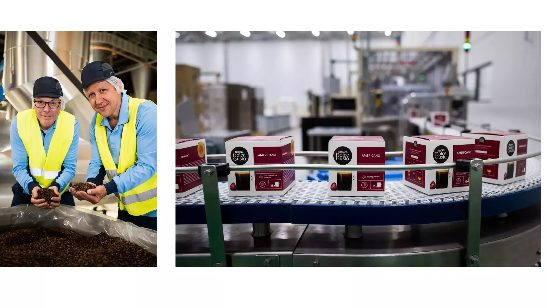 v.l.n.r. Thomas Kolodzinsky, Werkleiter Schwerin und Stefan Canz, Agrarexperte von Nestlé