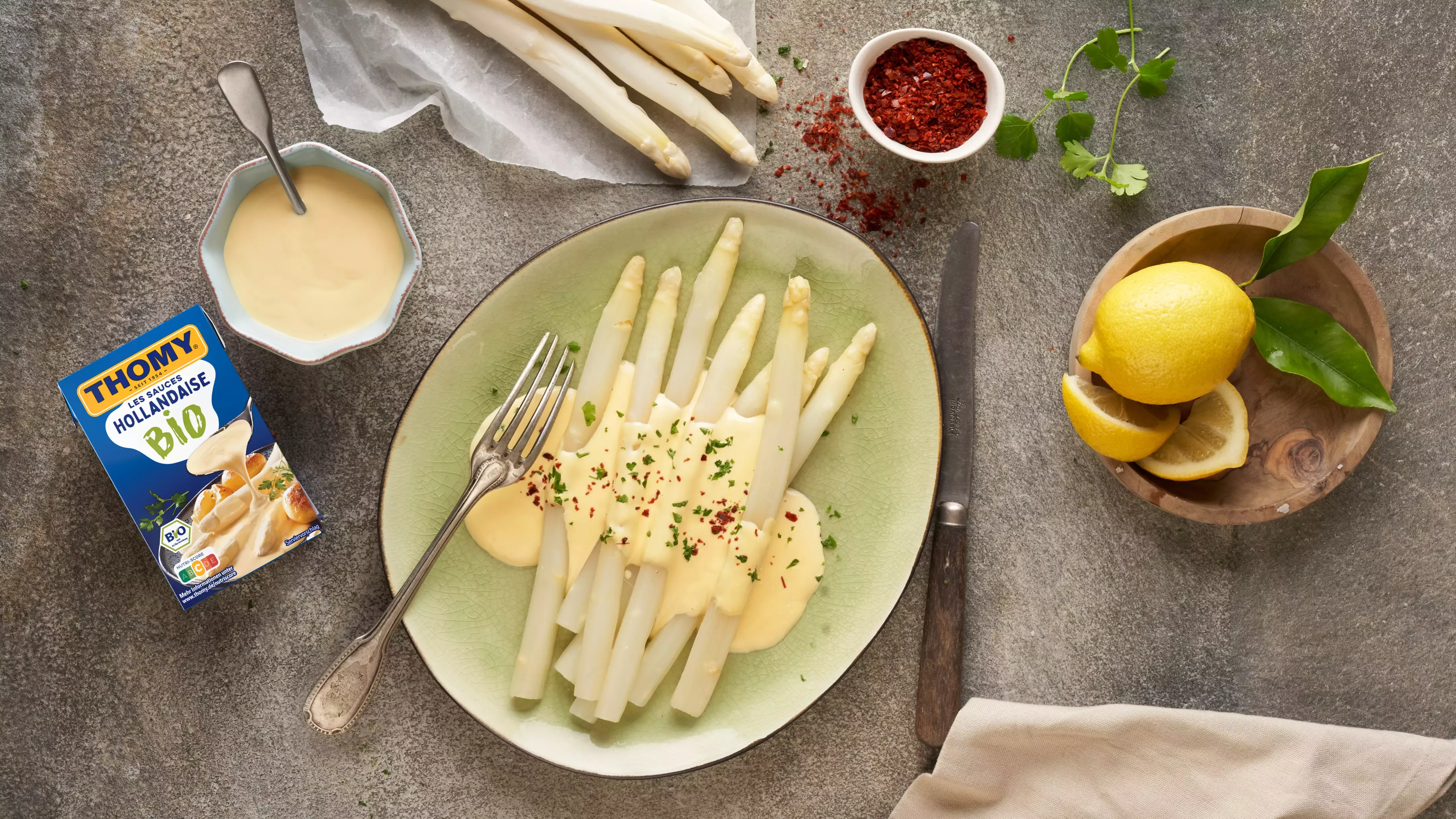 THOMY Hollandaise BIO mit Spargel
