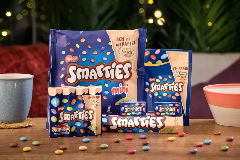 Smarties in Papierverpackung