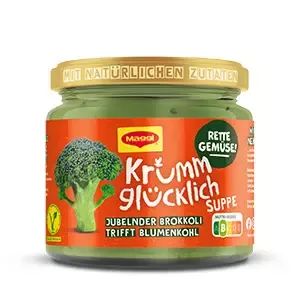 Krumm glücklich Brokkoli