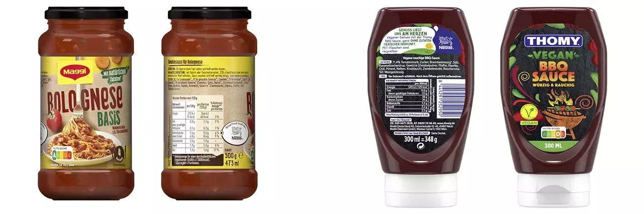MAGGI Pastasauce „Bolognese" und Thomy Vegan BBQ Sauce